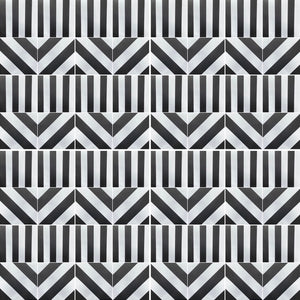 RAY geometric porcelain tile - Black/white