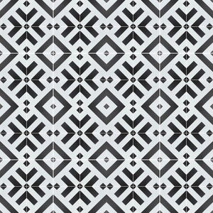 RAY geometric porcelain tile - Black/white