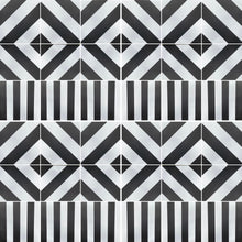 Load image into Gallery viewer, CHEVRON stripe porcelain tile - black/white