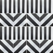 Load image into Gallery viewer, CHEVRON stripe porcelain tile - black/white
