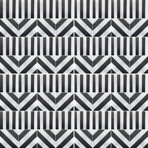 CHEVRON stripe porcelain tile - black/white