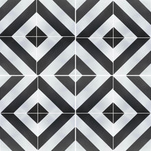 Load image into Gallery viewer, CHEVRON stripe porcelain tile - black/white