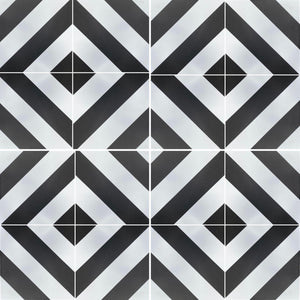 CHEVRON stripe porcelain tile - black/white