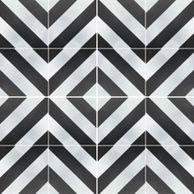 Load image into Gallery viewer, CHEVRON stripe porcelain tile - black/white