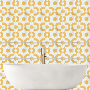 FAIZA porcelain tile - yellow/white