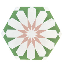 Load image into Gallery viewer, Luz green and pink porcelain tile