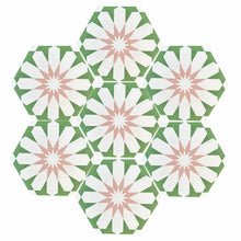 Load image into Gallery viewer, Luz green and pink porcelain tile