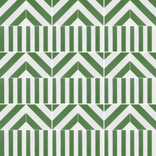 Load image into Gallery viewer, CHEVRON stripe porcelain tile - Green/white