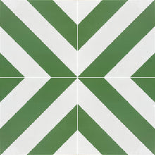 Load image into Gallery viewer, CHEVRON stripe porcelain tile - Green/white