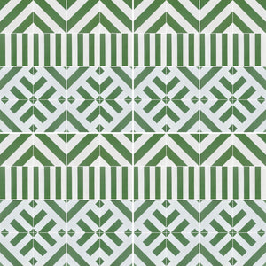 CHEVRON stripe porcelain tile - Green/white