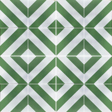 Load image into Gallery viewer, CHEVRON stripe porcelain tile - Green/white