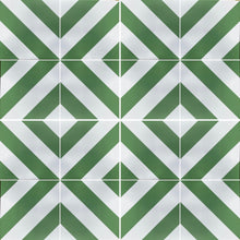 Load image into Gallery viewer, CHEVRON stripe porcelain tile - Green/white