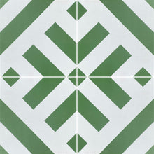Load image into Gallery viewer, Green Ray geometric stripe tile