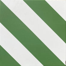 Load image into Gallery viewer, CHEVRON stripe porcelain tile - Green/white