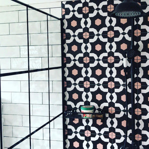 patterned tiles, kitchen floor tiles, black and white tiles, porcelain tiles, bathroom tiles