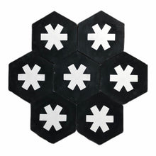 Load image into Gallery viewer, cement tiles, -black hex tile, encaustic floor tile,Maria Starling Design, tiles