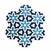 Load image into Gallery viewer, cement tile - blue tiles- bathroom tiles- floor tiles- moroccan cement tiles uk