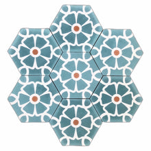 Load image into Gallery viewer, tiles,Cement Tile-teal tile-patterned tiles- Moroccan tiles UK - floor tile- cement tiles UK-
