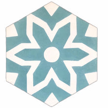 Load image into Gallery viewer, FLEUR cement tile - teal tile