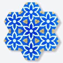 Load image into Gallery viewer, cement floor tile-blue hex bathroom tile-cement tile uk