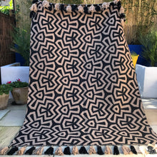 Load image into Gallery viewer, kilim rugs, geometric rugs, area rugs uk, black and white rugs, wool rugs, flat weave rugs