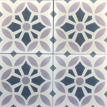 Load image into Gallery viewer, Cement bathroom floor tiles- mauve/grey floor tiles-encaustic cement tiles uk.