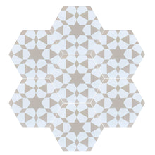 Load image into Gallery viewer, Zeena hexagon tile- beige/white