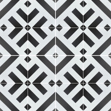 Load image into Gallery viewer, RAY geometric porcelain tile - Black/white