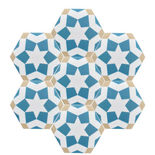 Load image into Gallery viewer, Starz porcelain tile - Blue/beige