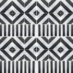 Chevron stripe porcelain tile - black/white