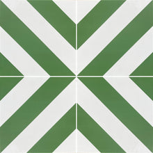 Load image into Gallery viewer, CHEVRON stripe porcelain tile - Green/white