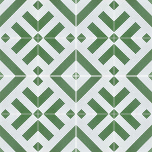 Green Ray geometric stripe tile