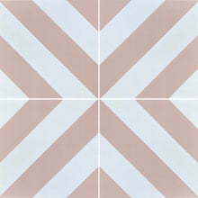 Load image into Gallery viewer, Chevron stripe porcelain tile - pink