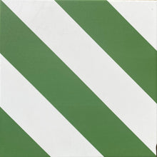 Load image into Gallery viewer, Chevron stripe porcelain tile - Green/white