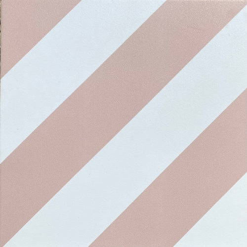 Chevron stripe porcelain tile - pink