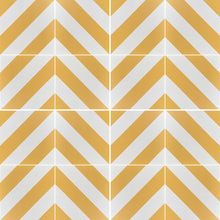 Load image into Gallery viewer, Chevron stripe porcelain tile- Yellow