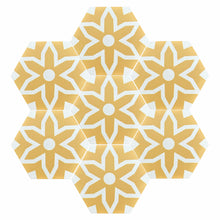 Load image into Gallery viewer, Fleur porcelain tile - Yellow/white