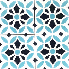 Load image into Gallery viewer, MAROQ Cement Tile - Turquoise and white tile
