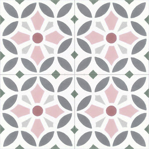 MAROQ Cement Tile - Turquoise and white tile