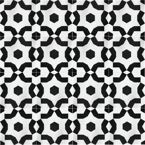 Faiza black/white porcelain tile