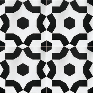 FAIZA black/white porcelain tile
