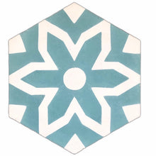 Load image into Gallery viewer, Fleur cement tile - teal tile