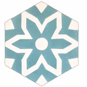 Fleur cement tile - teal tile
