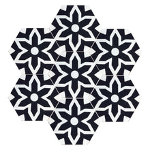 Load image into Gallery viewer, Fleur Cement Tile - Black and white tile