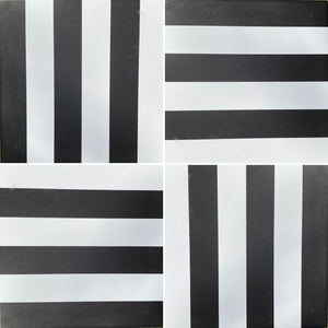 ‘Stripe’ porcelain tile-black/ white