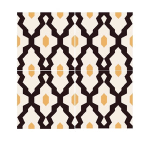 Souk Cement tiles - Yellow/black tile