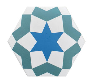 Starz porcelain tile in blue/teal