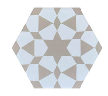 Load image into Gallery viewer, Zeena hexagon tile- beige/white